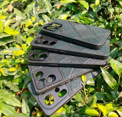 Textured PU Phone Covers Black Green (For Selected Phone Models)