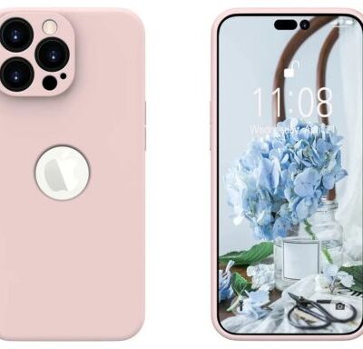 iPhone 14 Pro Max Sand Pink Silicone Case  With Logo Cut