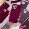 Apple iPhone Liquid Silicone Case With Logo: (Wine Color)