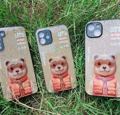 NIMMY BEAR CHIC GLASS GLUE GLITTER PHONE COVER : FOR SELECTED PHONE MODELS