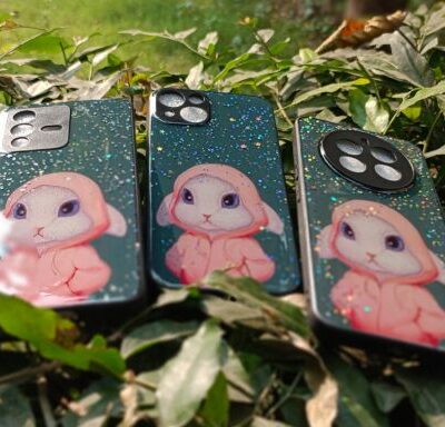 NIMMY CUTE RABBIT GLASS GLUE GLITTER PHONE COVER : FOR SELECTED PHONE MODELS
