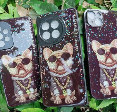 NIMMY SWAG DOG GLASS GLUE GLITTER PHONE COVER : FOR SELECTED PHONE MODELS
