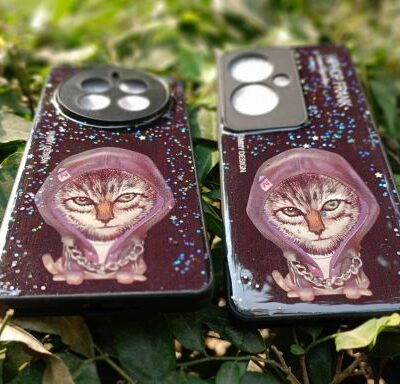 NIMMY SWAG CAT GLASS GLUE GLITTER DARK BROWN PHONE COVER : FOR SELECTED PHONE MODELS