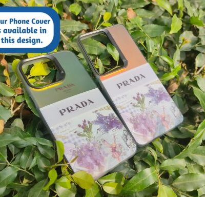 Prada Floral Color Changing Matte Finish Anti-Fingerprint Phone Case with Independent Black Buttons : For Selected Phone Models