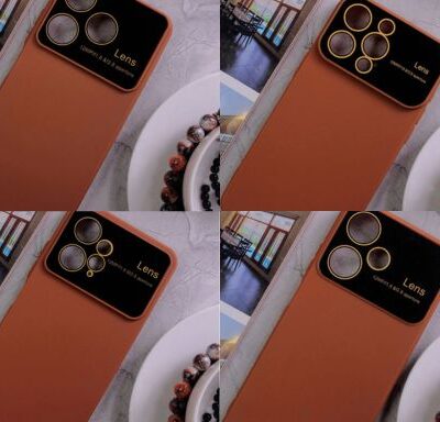 PREMIUM SILICONE CASE WITH CAMERA LENS GOLDEN BROWN : FOR SELECTED PHONE MODELS