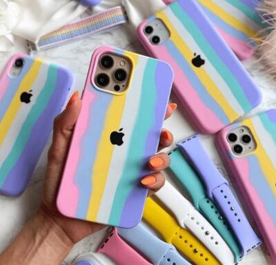 iPhone Premium Silicone Cases (Rainbow Design)
