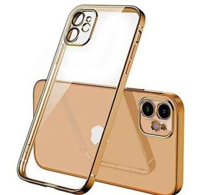 Apple Iphone 12 Case With Camera Lens Protector Clear Slim Soft Silicone Shockproof Protective Case golden