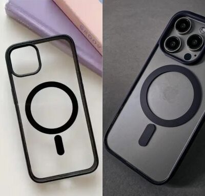 MagSafe Clear Transparent Silicone case for iPhones (Black Color)