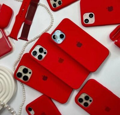 Apple iPhone Liquid Silicone Case With Logo: (Red Color)