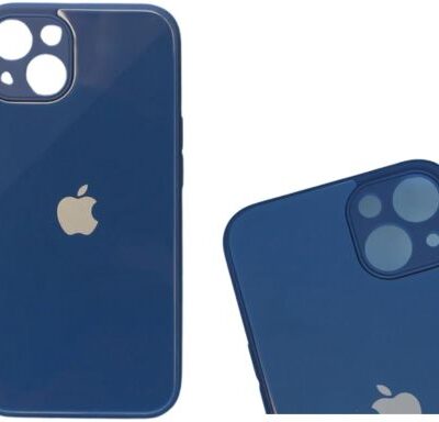 IPhone Premium Glass Case : Dark blue Color