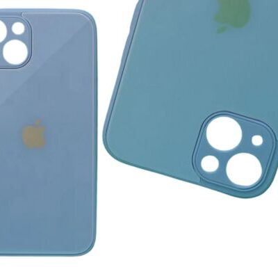 IPhone Premium Glass Case : Light blue Color