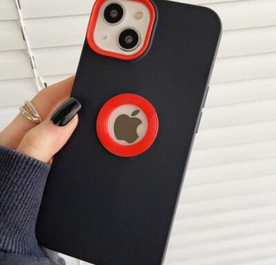 Premium Silicone Back Cover Anti-Fingerprint & Scratch Resistance For IPhone (Black-Red)