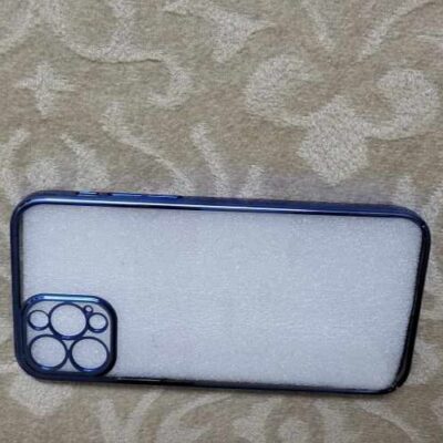 Electroplated blue Transparent Case For iPhone 12 Pro