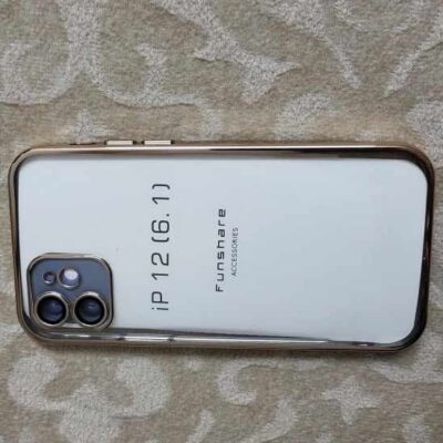 Electroplated golden Transparent Case For iPhone 12