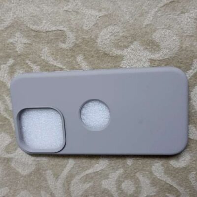 Premium Grey Silicon iPhone14 Pro Case With Logo Cut