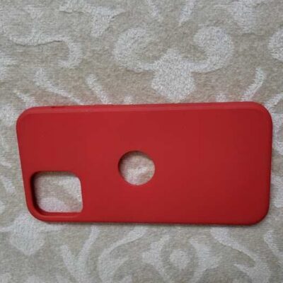 Premium Red Silicon iPhone Case With Logo Cut