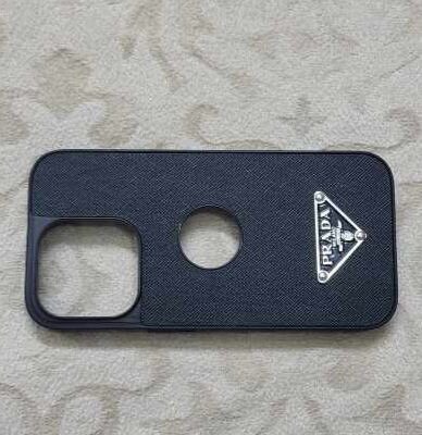Prada Design iPhone Black Case For iPhone 15 Pro