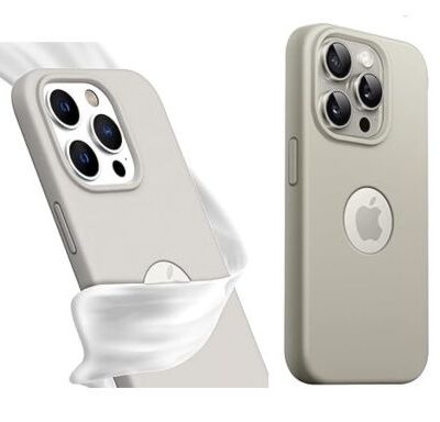 iPhone Silicone Premium Dirt Resistant Soft Case Hole Cut Light Grey